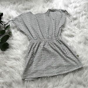 Nui Organics modern print grey & white sleeveless dress